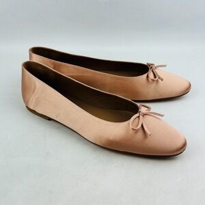 Flattered Bodil Satin Ballet Flat Womens EU 41 US‎ 11 Rose Bow Slip On Shoe